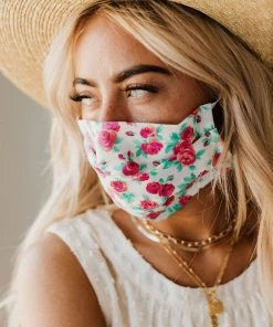 Lucy Avenue Accessories Adult Face Mask Rose