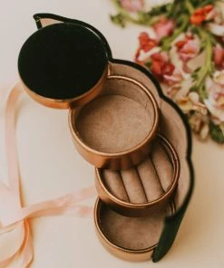 Vendor-unknown Jewelry Box Roll Green Velvet Accessories