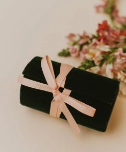 Vendor-unknown Jewelry Box Roll Green Velvet Accessories