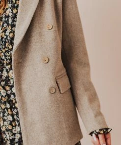 Vendor-unknown Holly Blazer Taupe Tops