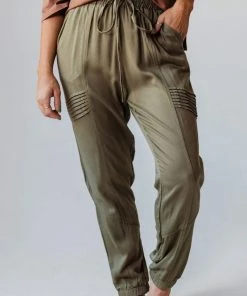 Vendor-unknown Bottoms Ashlyn Moto Joggers Olive