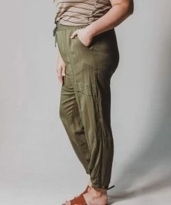 Vendor-unknown Plus Size Ashlyn Moto Joggers Olive