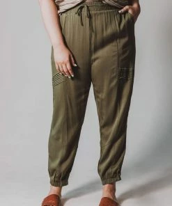 Vendor-unknown Plus Size Ashlyn Moto Joggers Olive