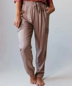 Vendor-unknown Bottoms Ashlyn Moto Joggers Taupe