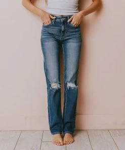 Beau Distressed High Rise Jeans