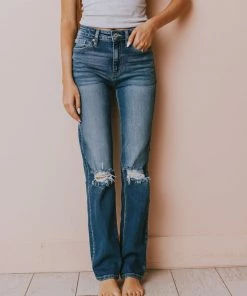 Beau Distressed High Rise Jeans