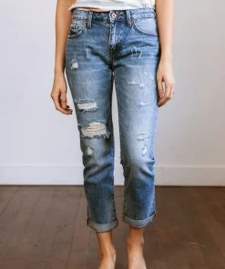 Vendor-unknown Bottoms Camryn Distressed Mom Jeans