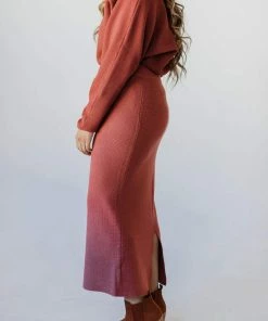 Dionne Sweater Skirt Brick 11 Dionne Sweater Skirt Brick