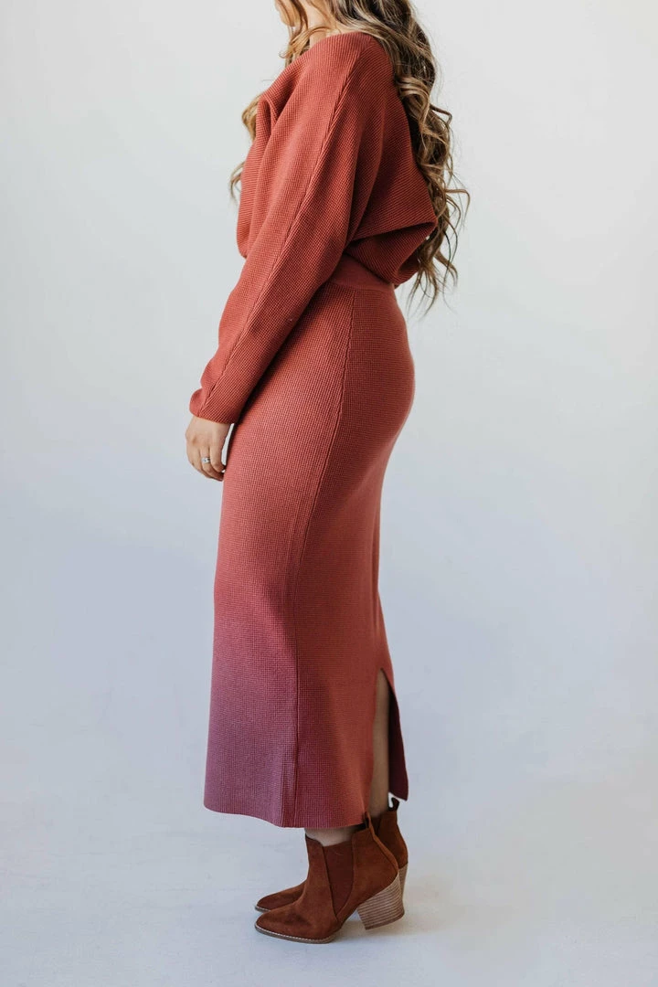 Dionne Sweater Skirt Brick 6 Dionne Sweater Skirt Brick