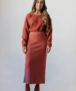 Dionne Sweater Skirt Brick 13 Dionne Sweater Skirt Brick