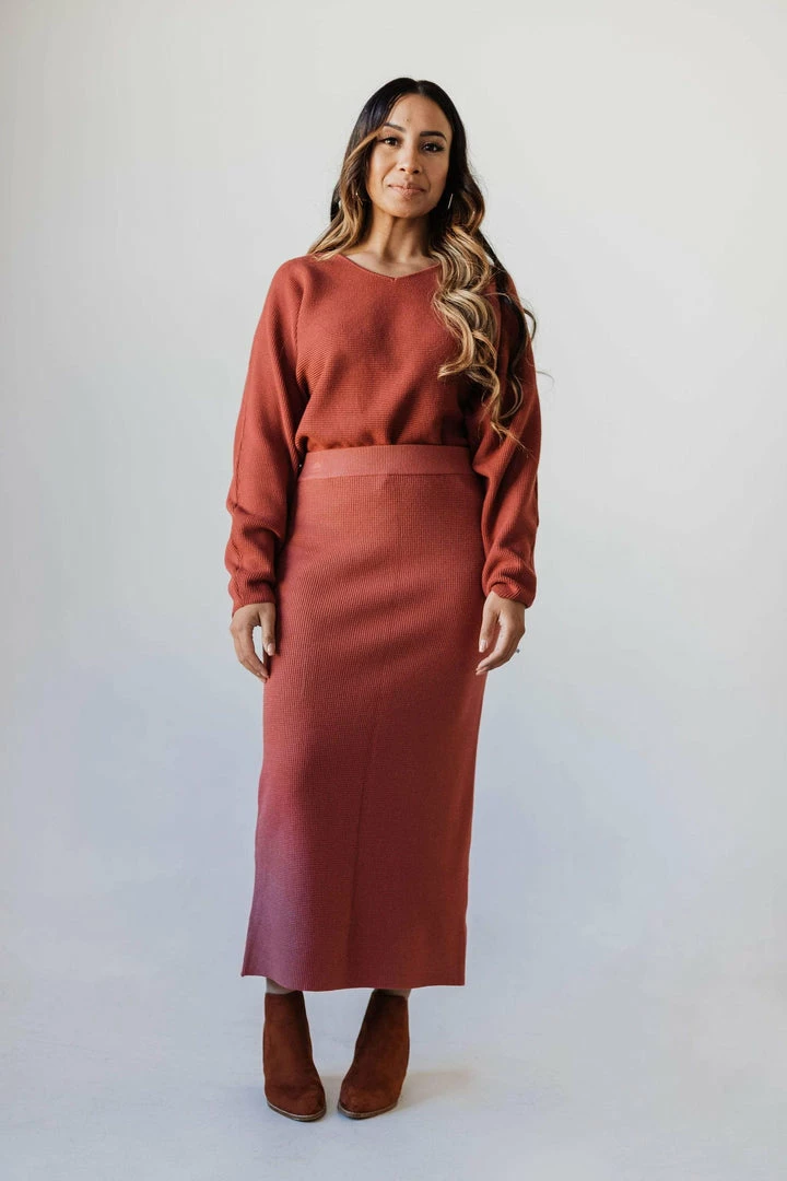Dionne Sweater Skirt Brick 8 Dionne Sweater Skirt Brick