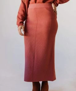 Dionne Sweater Skirt Brick