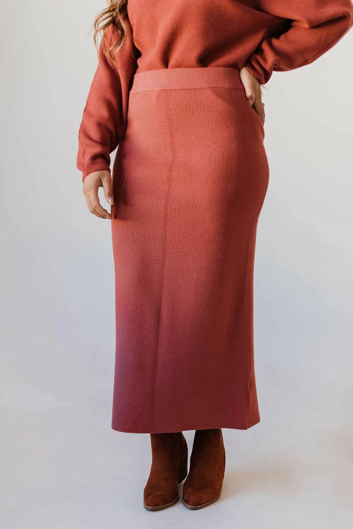 Dionne Sweater Skirt Brick 3 Dionne Sweater Skirt Brick