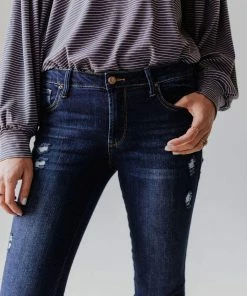 Jeans Elaine Mid Rise Crop Skinny Jean Dark Bottoms