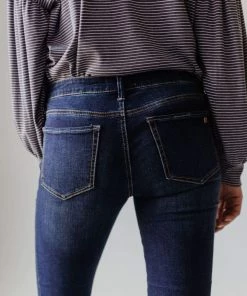 Jeans Elaine Mid Rise Crop Skinny Jean Dark Bottoms