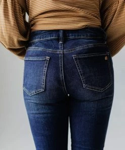 Jeans Elaine Mid Rise Crop Skinny Jean Dark Bottoms