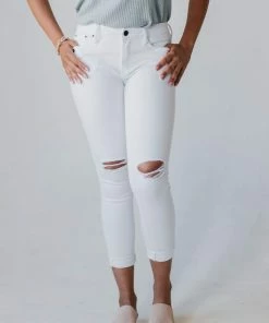 Ellison Distressed Jeans White