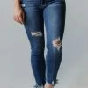 Gianna Cropped Distressed Skinny Jeans Bottoms