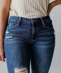 Gianna Cropped Distressed Skinny Jeans Bottoms