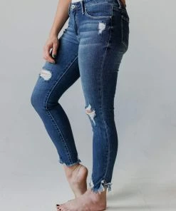 Gianna Cropped Distressed Skinny Jeans Bottoms