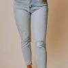 Finch Mid Rise Distressed Skinny Jeans Light Wash Bottoms