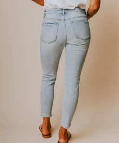 Finch Mid Rise Distressed Skinny Jeans Light Wash Bottoms