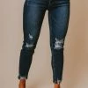 Finch Mid Rise Distressed Skinny Jeans Medium/Dark Wash Bottoms