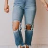 KanCan Spencer High Rise Distressed Mom Jeans Bottoms