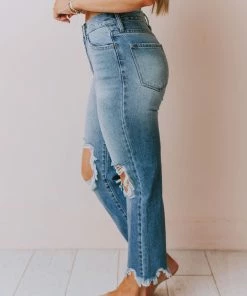 KanCan Spencer High Rise Distressed Mom Jeans Bottoms