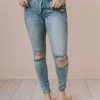 Jeans Bottoms Wyatt Busted Knee Skinny Jean