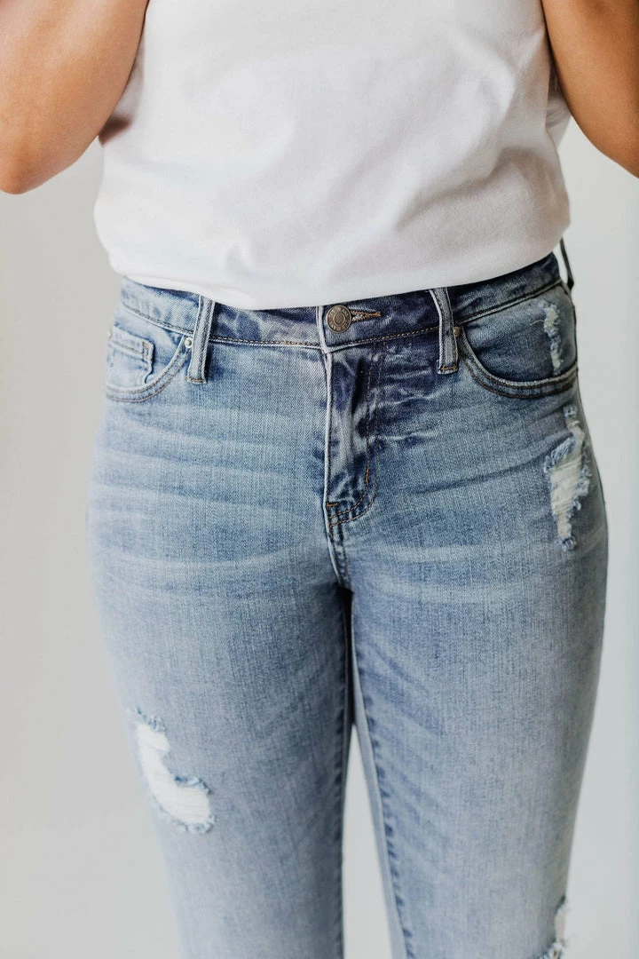 Jen Cuffed Distressed Jeans Bottoms 7 Jen Cuffed Distressed Jeans Bottoms