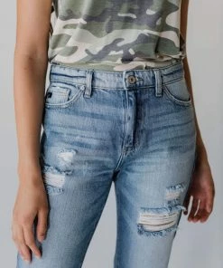 Vendor-unknown KanCan Kaylee Distressed Mom Jeans