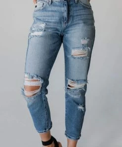 Vendor-unknown KanCan Kaylee Distressed Mom Jeans