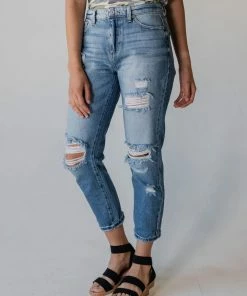 Vendor-unknown KanCan Kaylee Distressed Mom Jeans