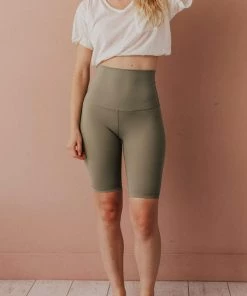 Athleisure Knox Biker Shorts Smoke Olive