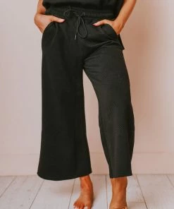 Sea And Be Seen Gatsby Lounge Set Bottoms Black