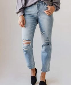 Jeans Mandi Mid Rise Relaxed Skinny Jean Light