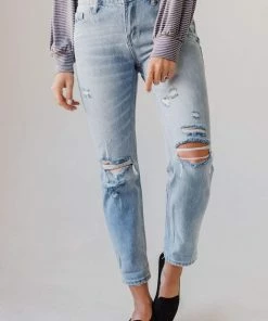 Jeans Mandi Mid Rise Relaxed Skinny Jean Light