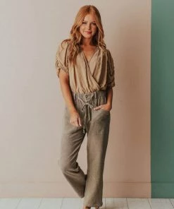 Vendor-unknown Perry Cropped Pants Olive Bottoms