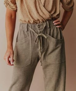 Vendor-unknown Perry Cropped Pants Olive Bottoms