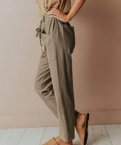 Vendor-unknown Perry Cropped Pants Olive Bottoms
