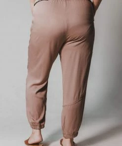 Vendor-unknown Plus Size Ashlyn Moto Joggers Taupe