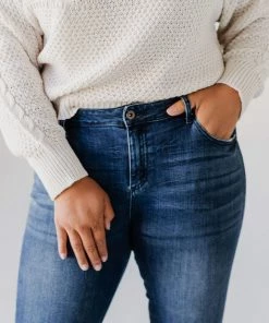 Jeans Bottoms Plus Size Roberta Mid Rise Skinny Jean Medium Dark