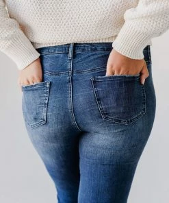 Jeans Bottoms Plus Size Roberta Mid Rise Skinny Jean Medium Dark