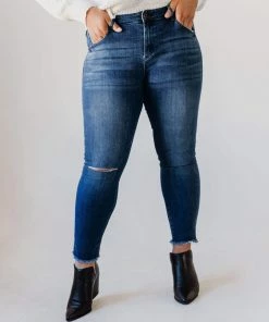 Jeans Bottoms Plus Size Roberta Mid Rise Skinny Jean Medium Dark