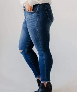 Jeans Bottoms Plus Size Roberta Mid Rise Skinny Jean Medium Dark