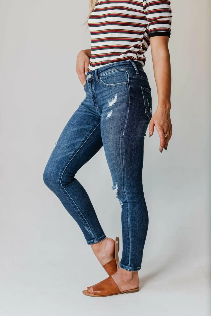 Vendor-unknown Bottoms Sawyer Mid Rise Lightly Distressed Skinny Jeans 4 Vendor-unknown Bottoms Sawyer Mid Rise Lightly Distressed Skinny Jeans