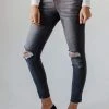 Jeans Bottoms Scotty Mid Rise Destroy Skinny Jean Grey