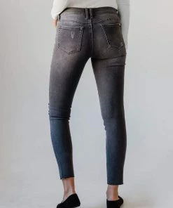 Jeans Bottoms Scotty Mid Rise Destroy Skinny Jean Grey
