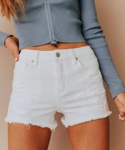 Jeans Bottoms Zalina Distressed High Waist Short